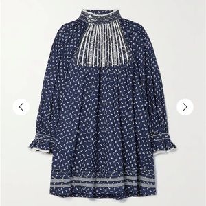 NWT Doen Beatrice dress in inidigo calico - size L